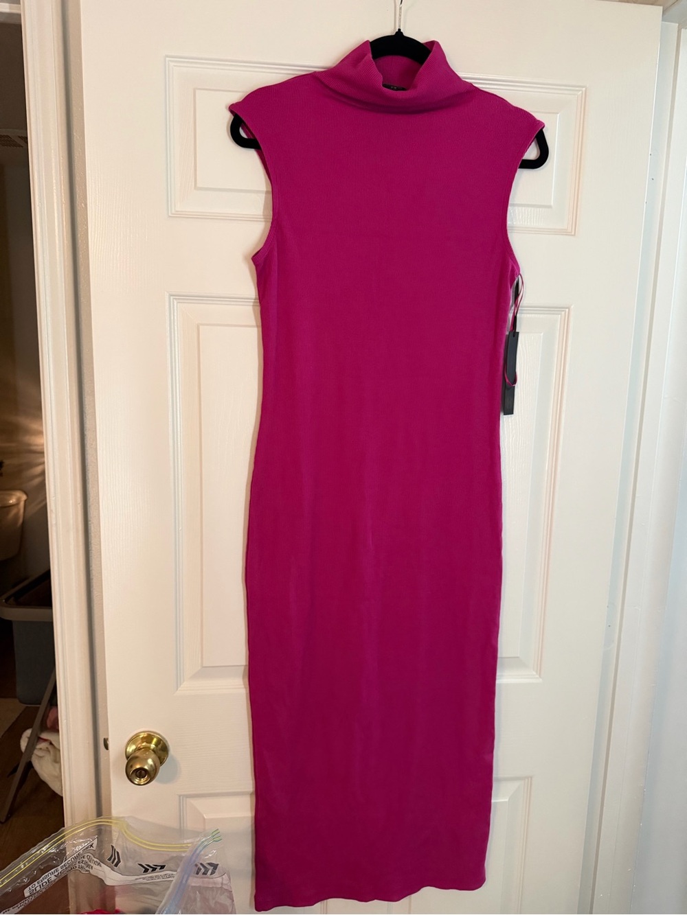 NWT House of Harlow 1960 Pink Ribbed Midi Dress M